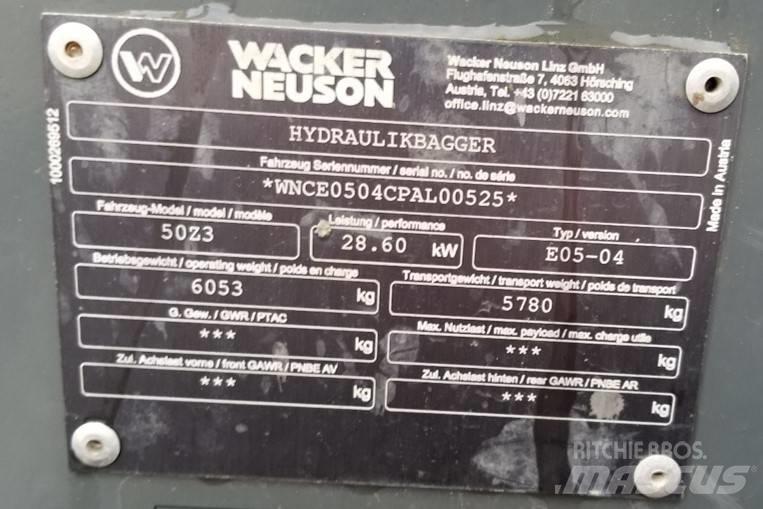 Wacker Neuson 50Z3 Paletli ekskavatörler