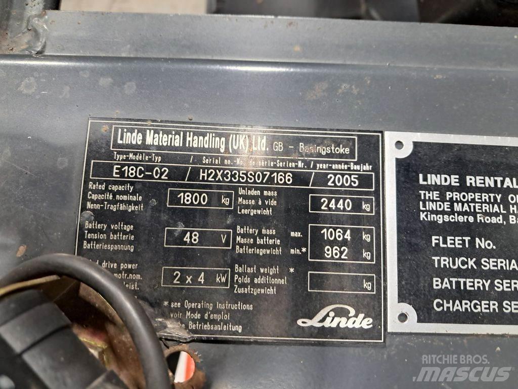 Linde E18C-02 Elektrikli forkliftler