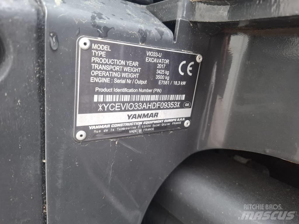 Yanmar Vio 33 U Mini ekskavatörler, 7 tona dek
