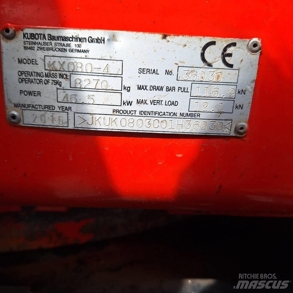 Kubota KX080-4 Midi ekskavatörler 7 - 12 t
