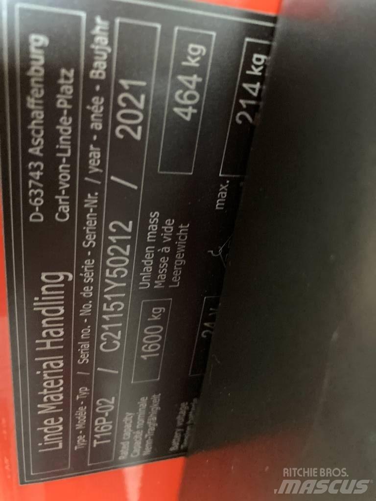 Linde T16P/1151-02 Düsük seviye platformu