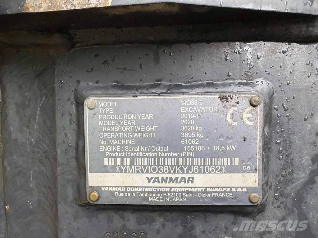 Yanmar Vio 38 Mini ekskavatörler, 7 tona dek