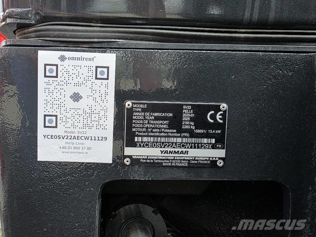 Yanmar SV 22 Mini ekskavatörler, 7 tona dek