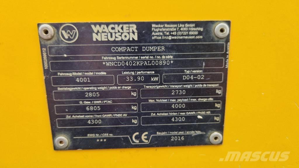 Wacker Neuson 4001 Belden kirma kamyonlar
