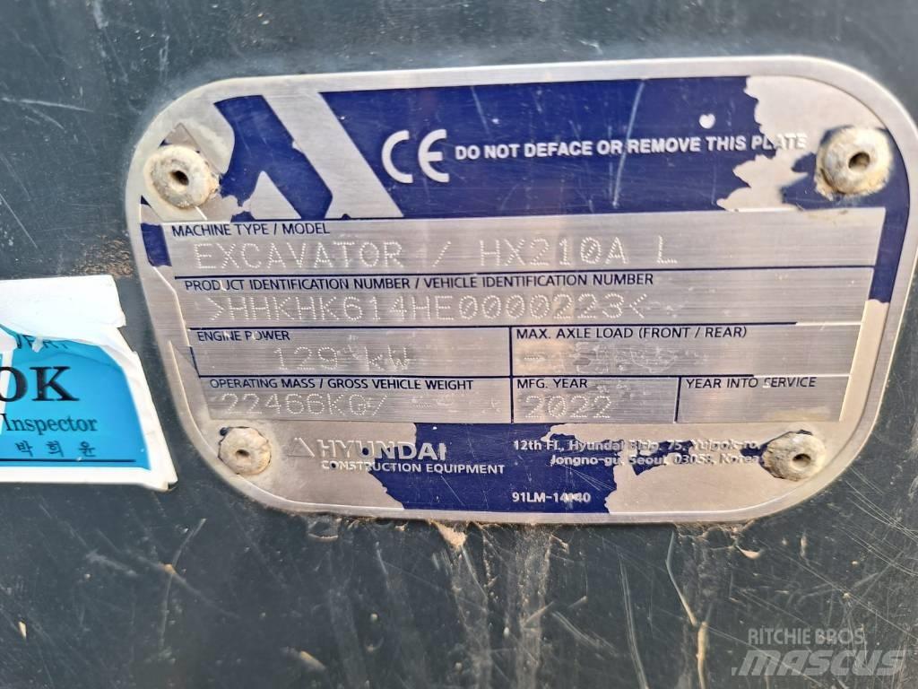 Hyundai HX210A L Paletli ekskavatörler