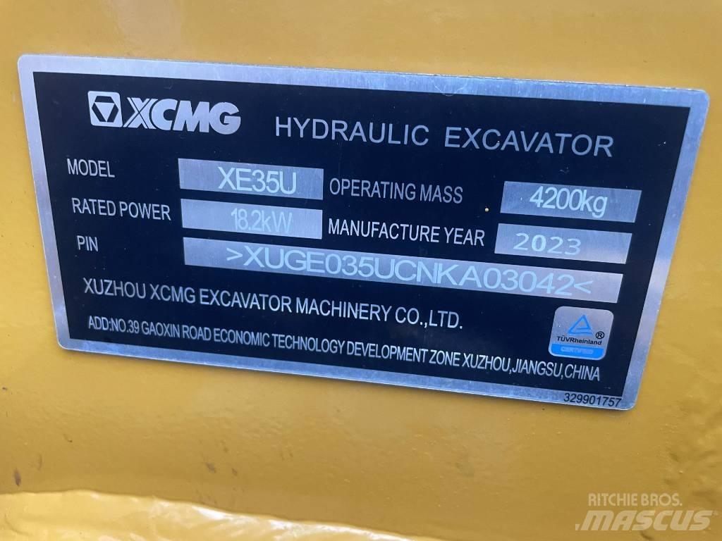XCMG XE 35 U Mini ekskavatörler, 7 tona dek