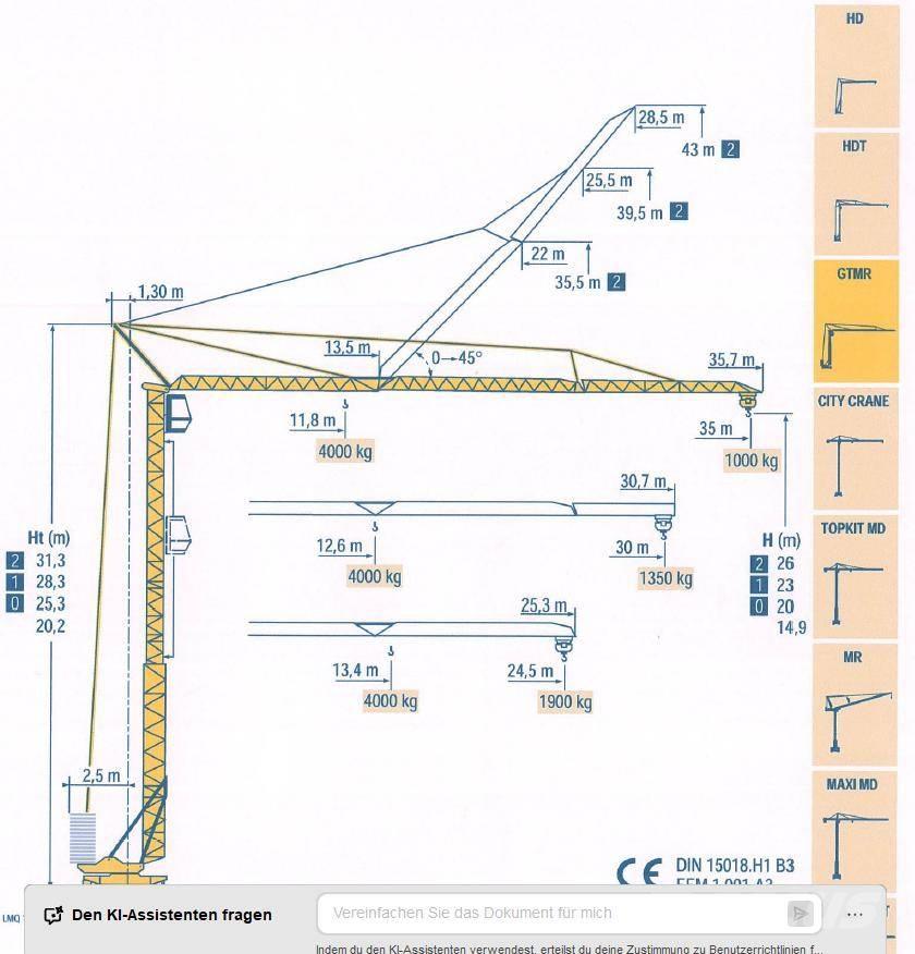 Potain GTMR 331 B Kule vinçler