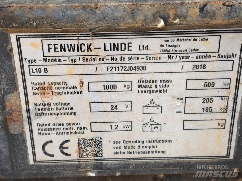 Linde L10B Yaya kumandali istif makinasi