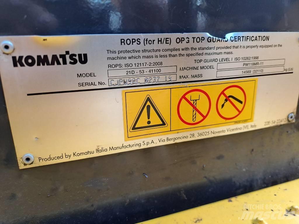 Komatsu PW118MR-11 Lastik tekerli ekskavatörler
