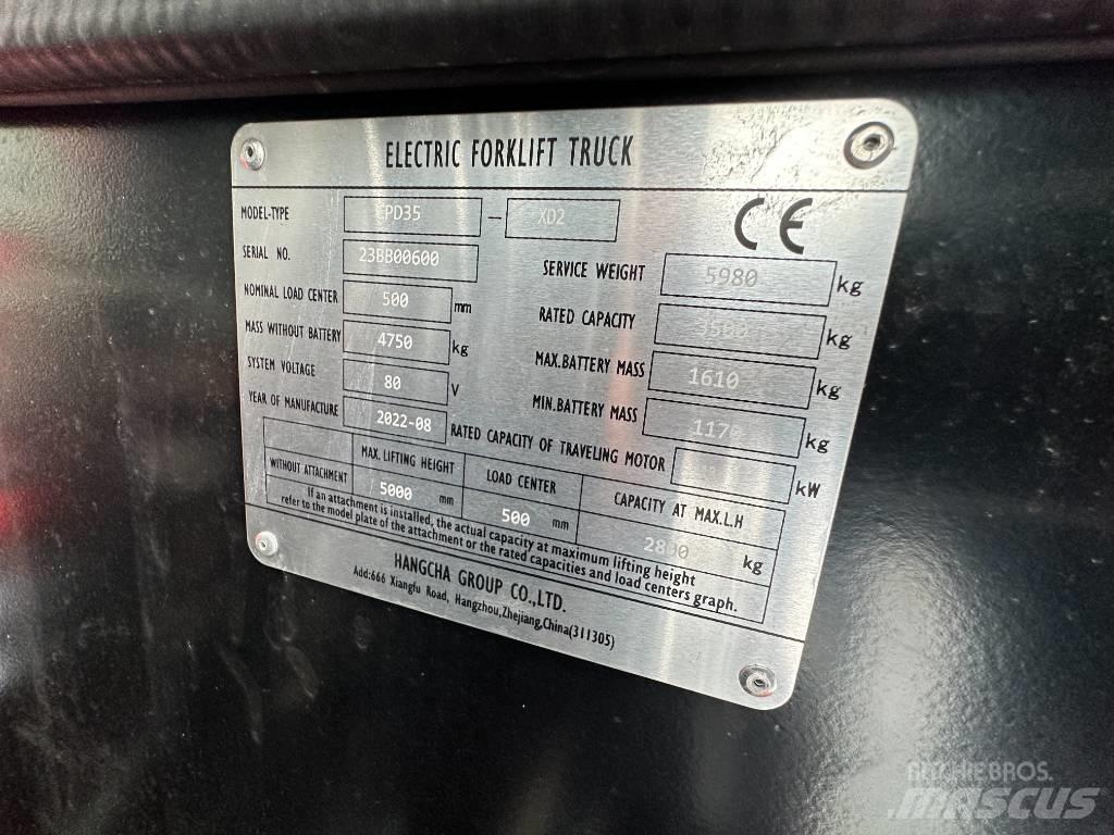 Hangcha CPD35-XD2 Elektrikli forkliftler