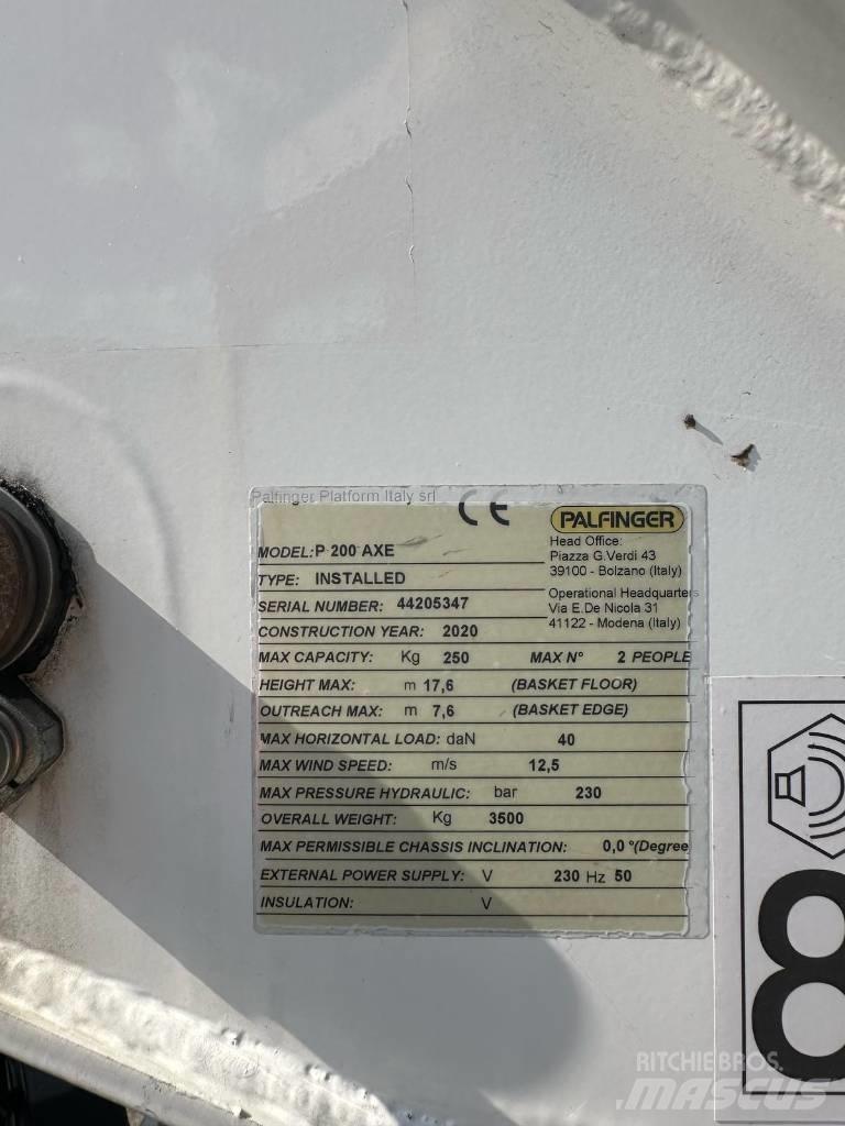 Palfinger P 200 AXE Araç üstü platformlar