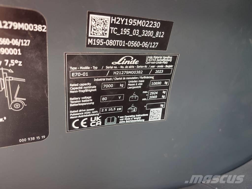 Linde E 70/1279 Elektrikli forkliftler