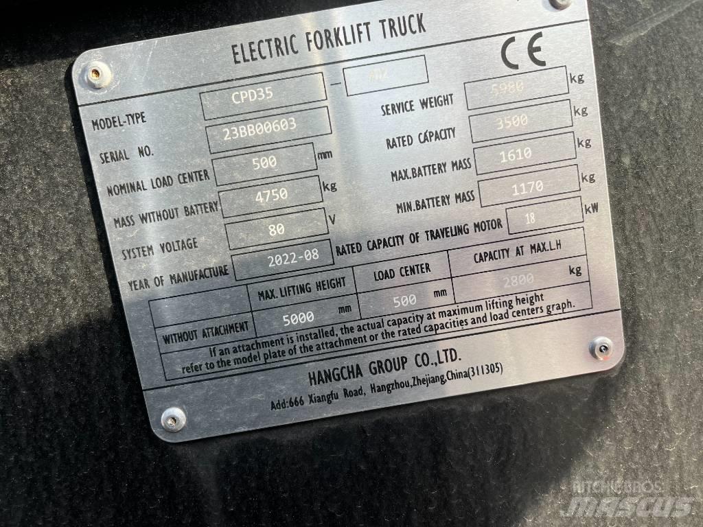 Hangcha CPD35-XD2 Elektrikli forkliftler