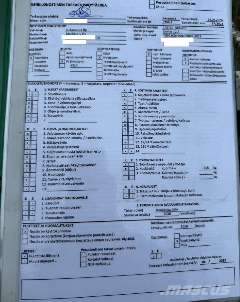 Dexter 12 A Tekerlekli platformlar