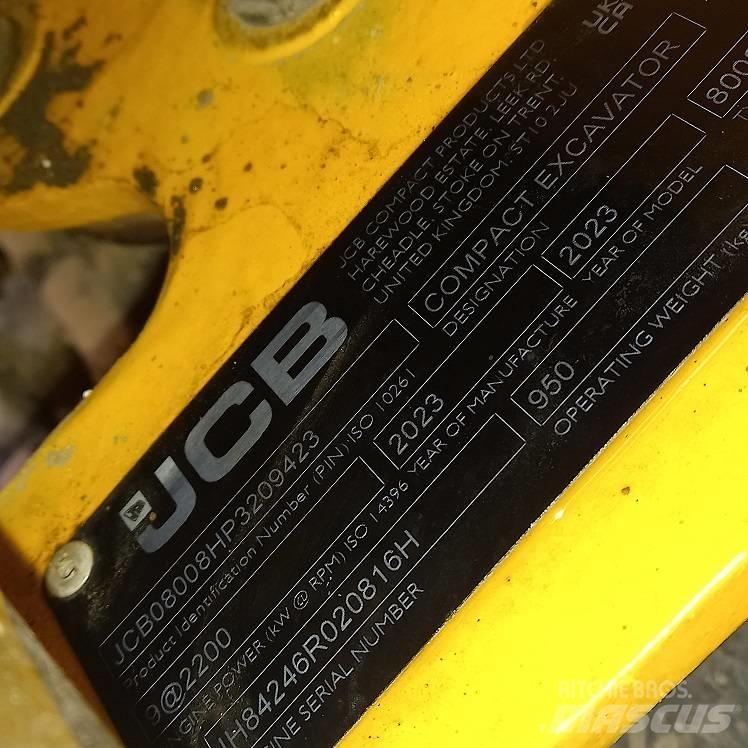 JCB 8008 Mini ekskavatörler, 7 tona dek