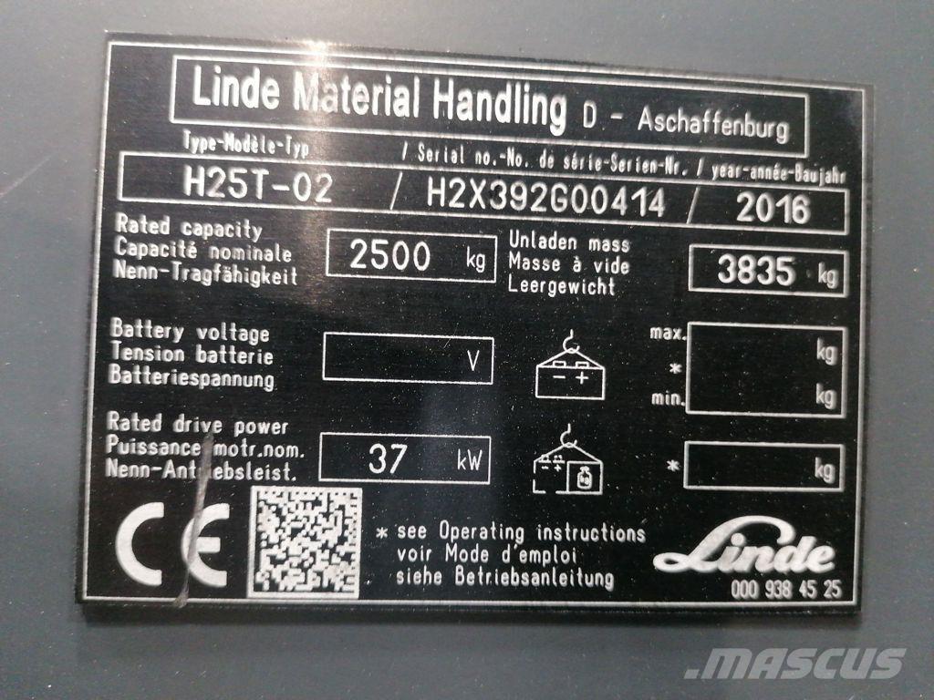 Linde H25T-02 LPG'li forkliftler