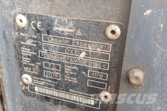 Develon DX 10 Z Mini ekskavatörler, 7 tona dek