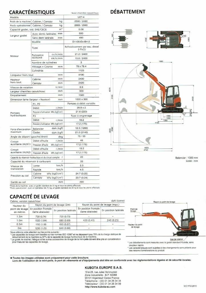 Kubota U 27-4 Mini ekskavatörler, 7 tona dek