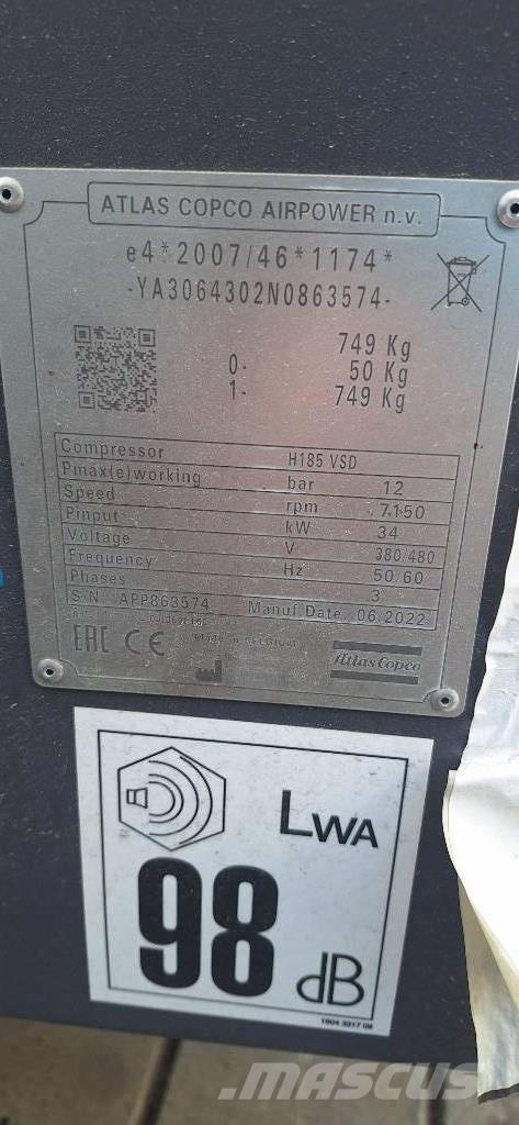 Atlas Copco H185 VSD Kompresörler