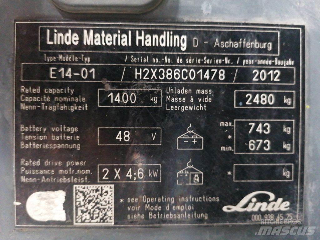 Linde E14-01 Elektrikli forkliftler