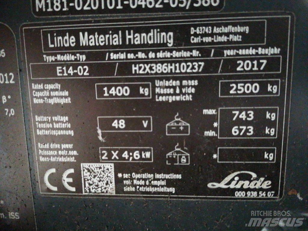 Linde E14-02 Elektrikli forkliftler