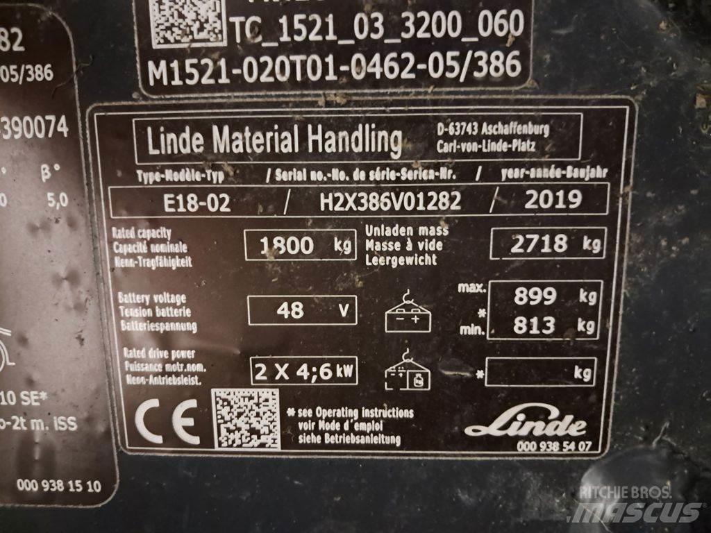 Linde E18-02 Elektrikli forkliftler