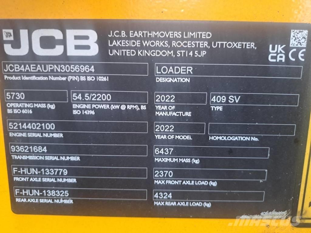 JCB 409 Tekerlekli yükleyiciler