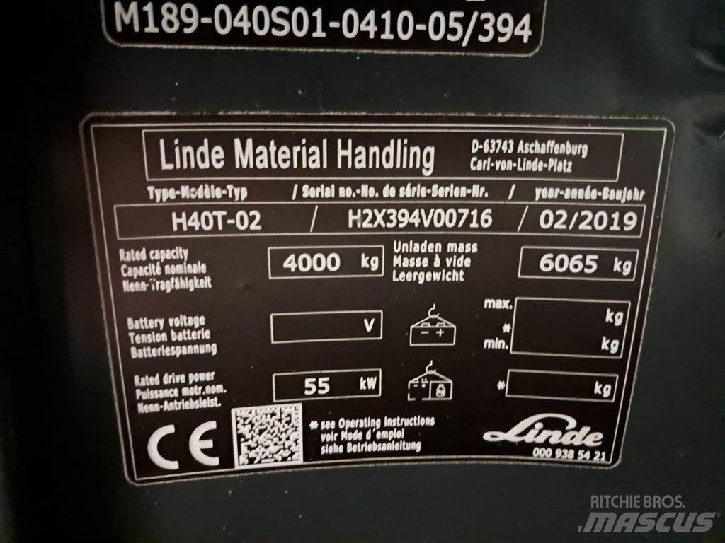 Linde H40T-02 LPG'li forkliftler