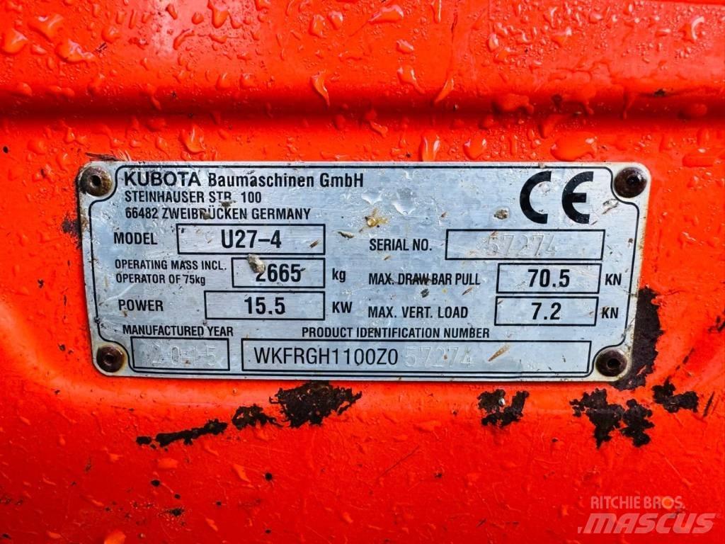 Kubota U 27-4 Mini ekskavatörler, 7 tona dek