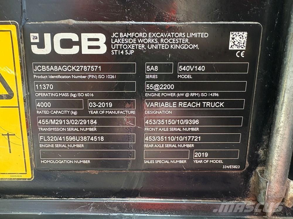 JCB 540-140 Teleskopik yükleyiciler