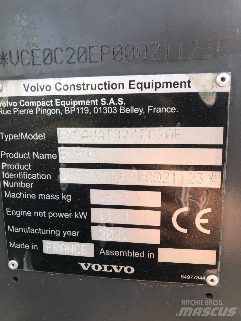Volvo EC 20 E Mini ekskavatörler, 7 tona dek