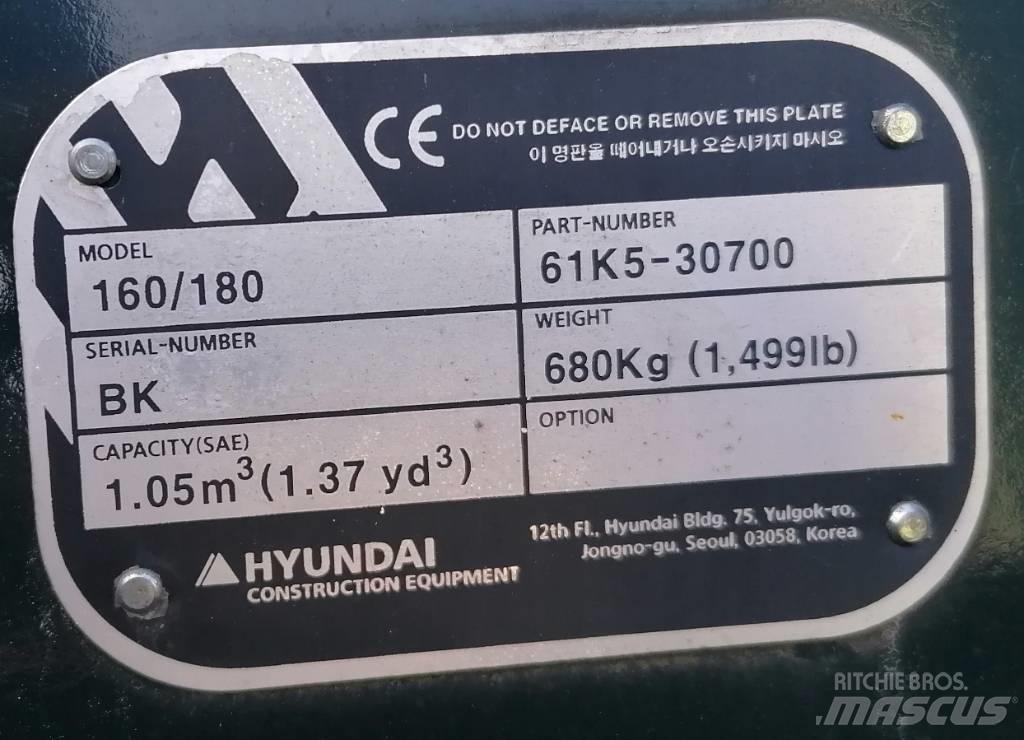 Hyundai 1.05m3_HX180 Kovalar