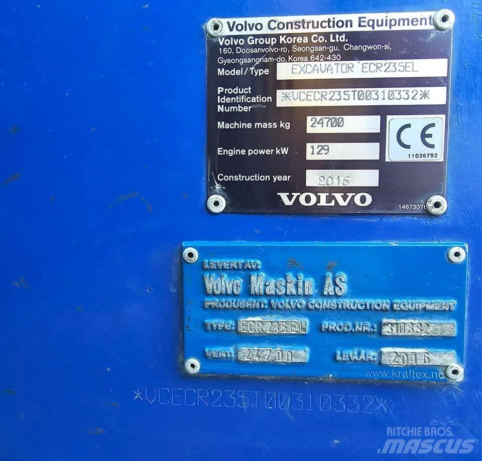 Volvo ECR 235 EL Paletli ekskavatörler
