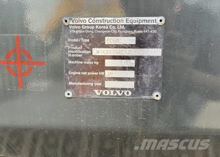 Volvo EC 60 C Mini ekskavatörler, 7 tona dek