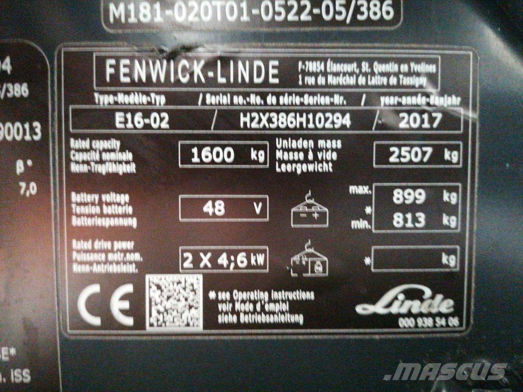 Linde E16 Elektrikli forkliftler