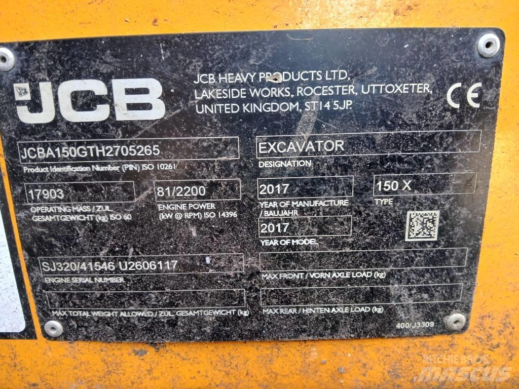 JCB 150X Paletli ekskavatörler