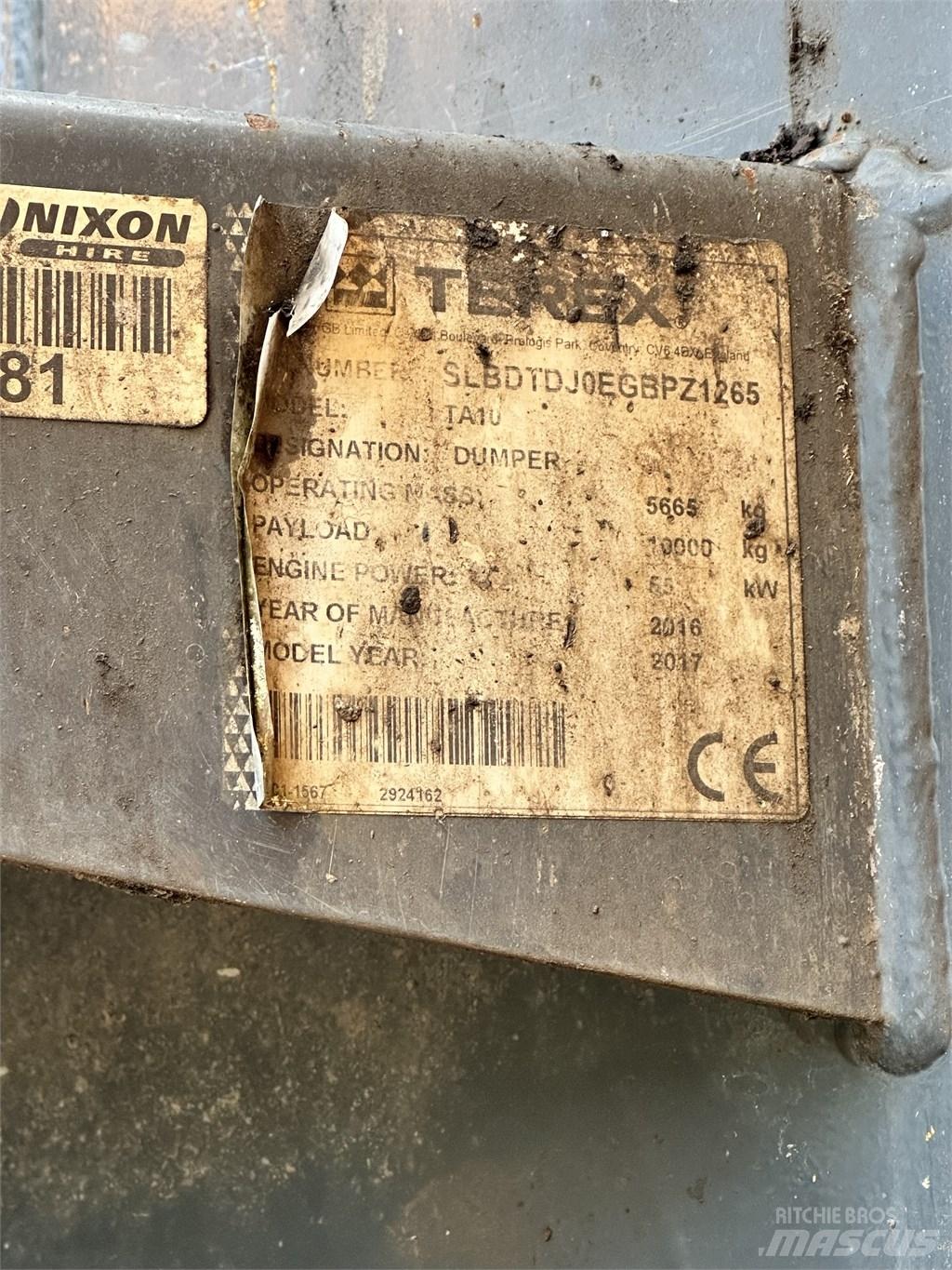 Terex TA10 Belden kirma kamyonlar