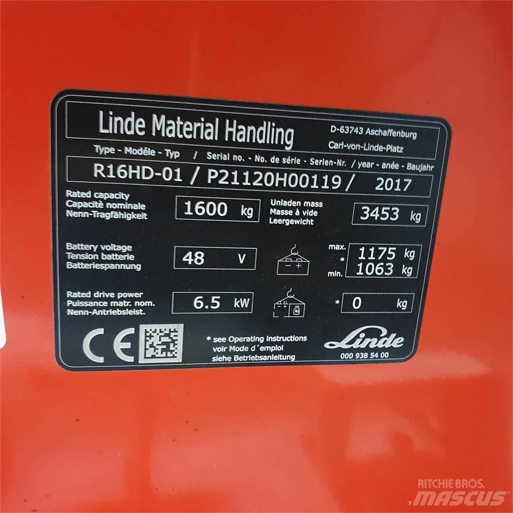 Linde R16HD Reach truck - depo içi istif araçları