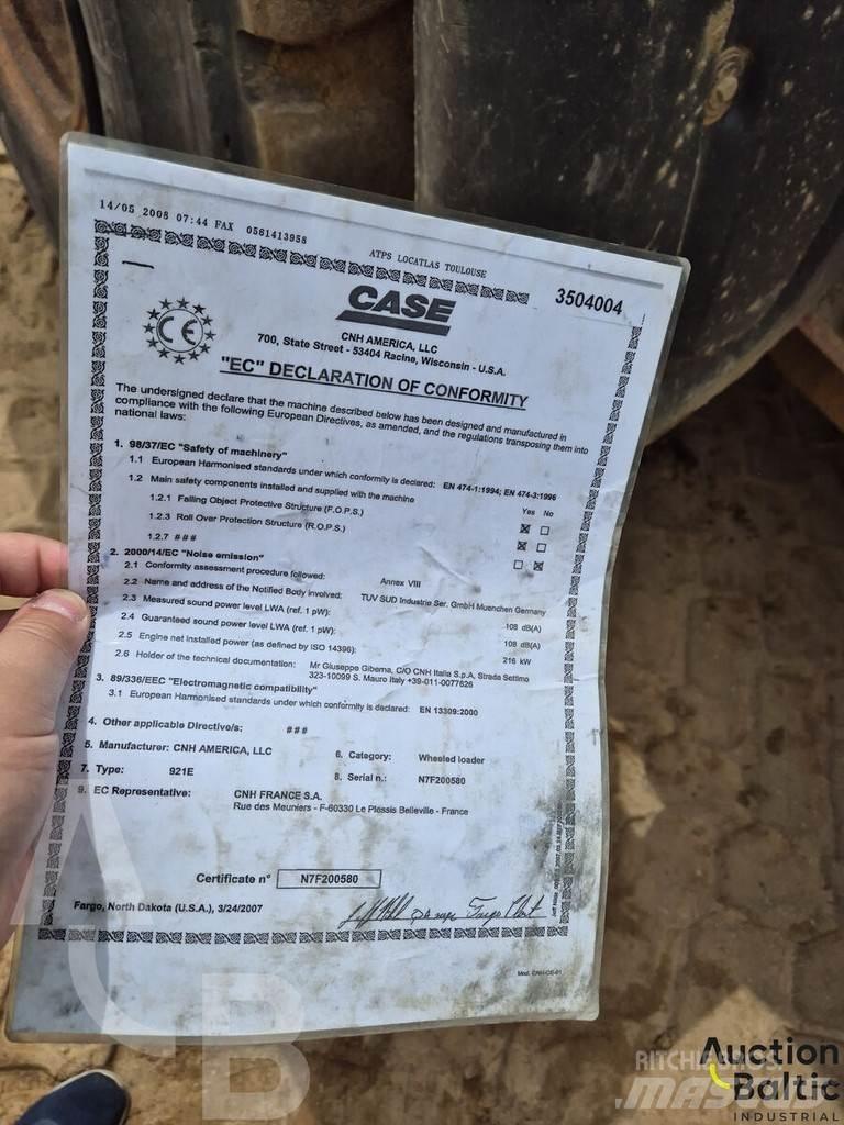 CASE 921 E Tekerlekli yükleyiciler