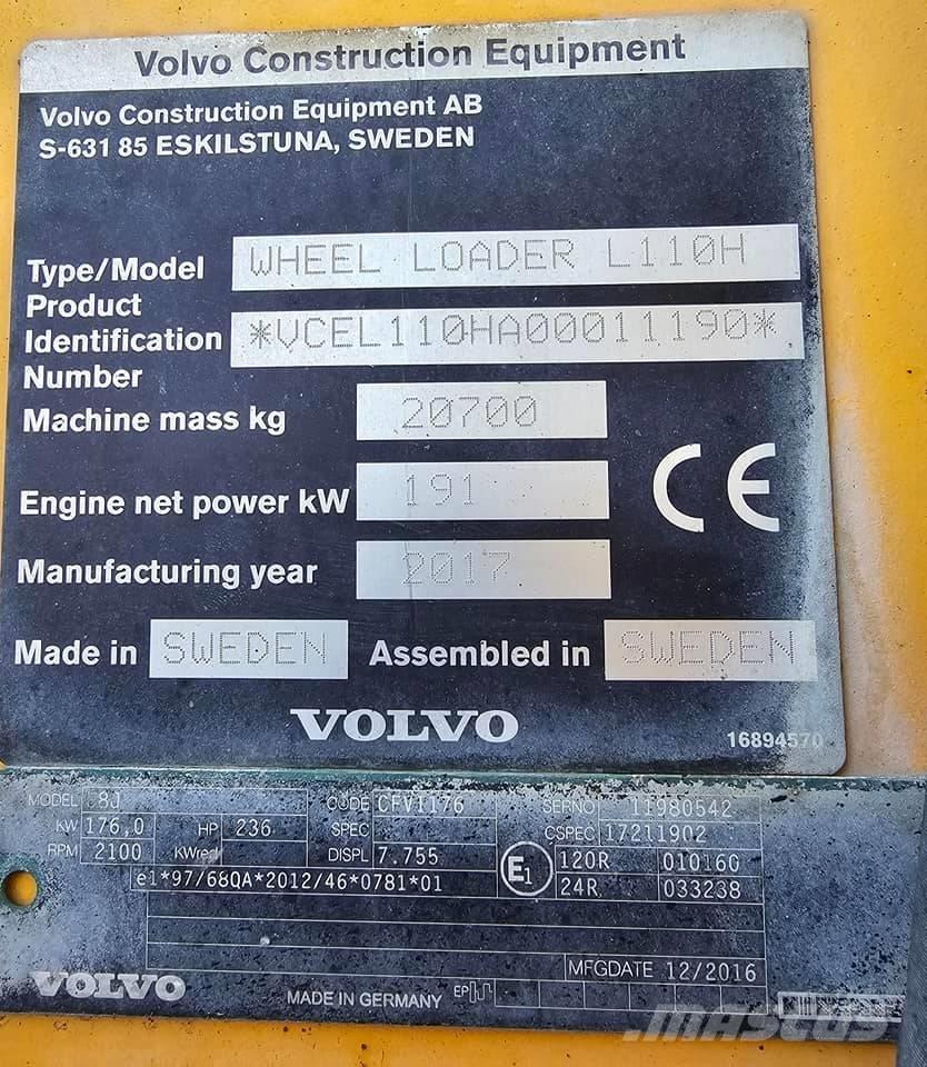 Volvo L 110 H Tekerlekli yükleyiciler