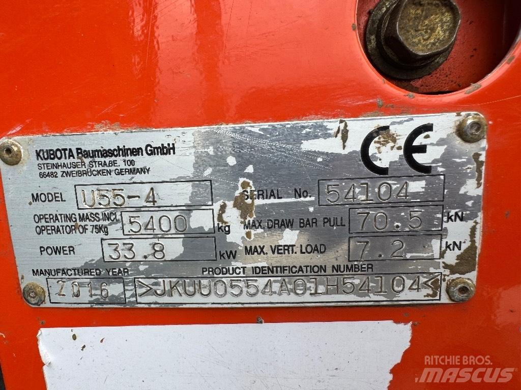 Kubota U 55-4 Mini ekskavatörler, 7 tona dek