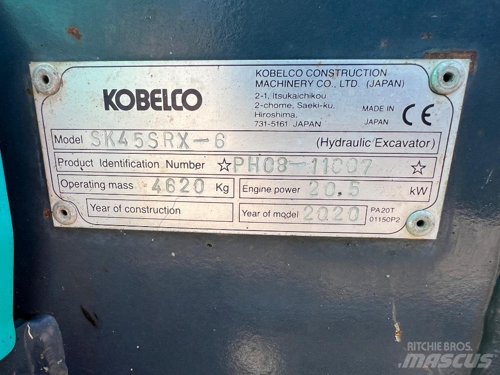 Kobelco SK 45 SRX-6 Mini ekskavatörler, 7 tona dek