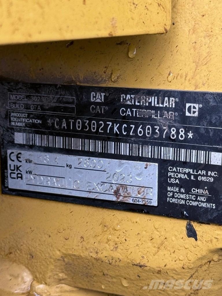 CAT 302.7 CR Mini ekskavatörler, 7 tona dek