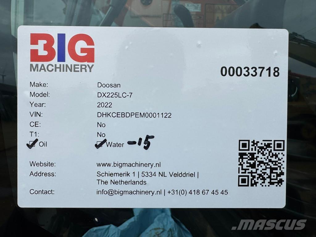 Doosan DX225LC-7 Paletli ekskavatörler