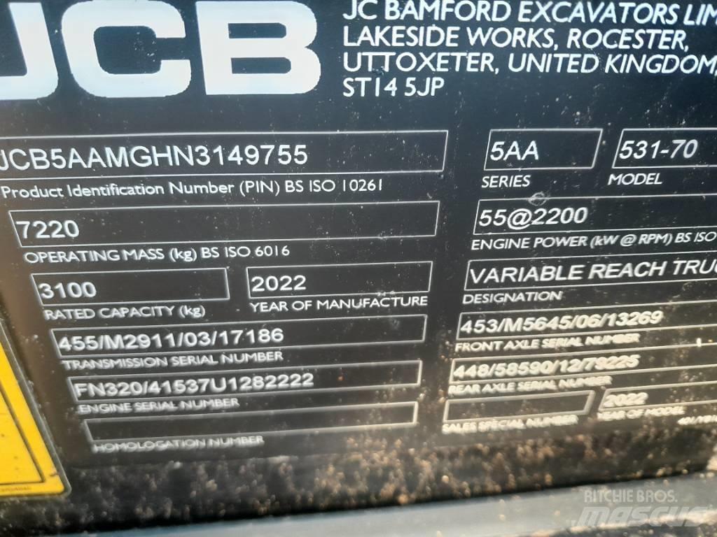 JCB 531-70 Tarimsal teleskopik yükleyiciler