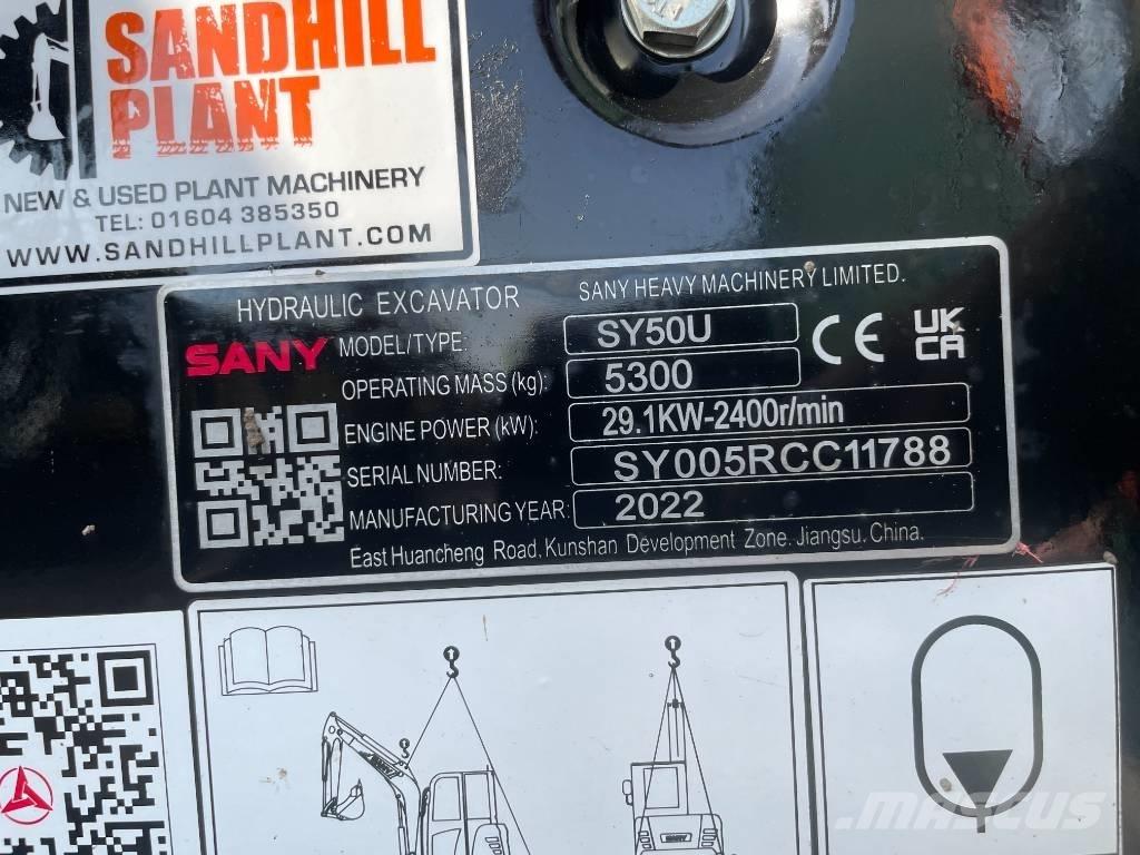 Sany SY 50 U Mini ekskavatörler, 7 tona dek