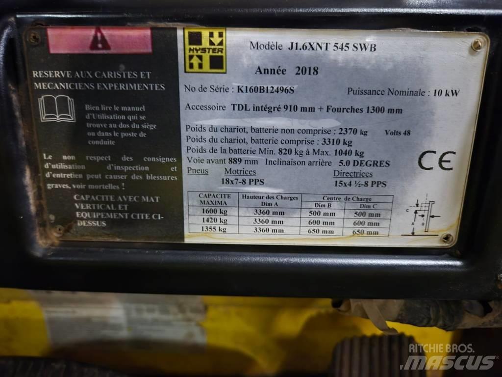 Hyster J 1.6 XNT Elektrikli forkliftler