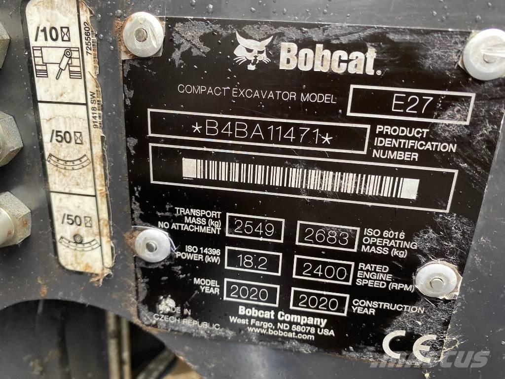 Bobcat E 27 Z Mini ekskavatörler, 7 tona dek