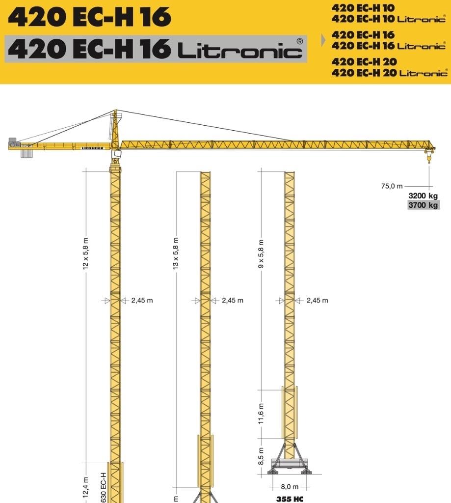 Liebherr 420 EC-H16 Kule vinçler