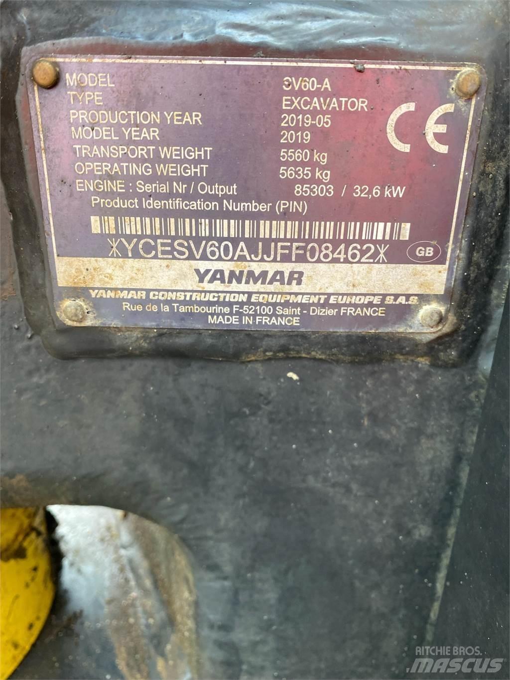 Yanmar SV60 Mini ekskavatörler, 7 tona dek